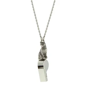 1928 Jewelry Kitty Cat Pendant Whistle Necklace 28" 1928 Jewelry