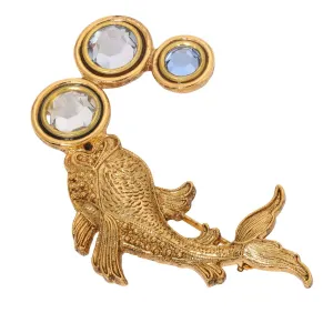 1928 Jewelry Koi Fish Crystal Channel Bubbles Brooch 1928 Jewelry