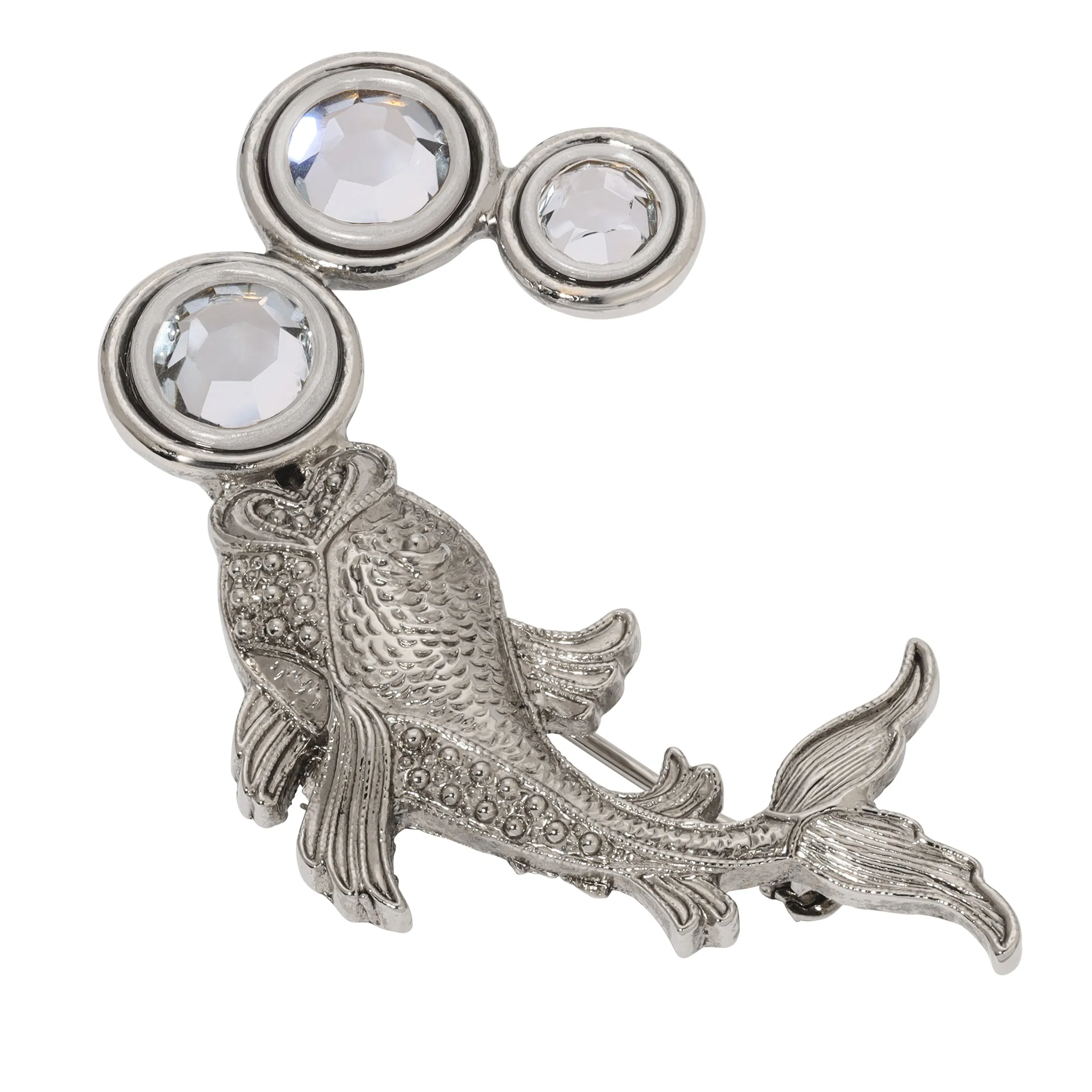 1928 Jewelry Koi Fish Crystal Channel Bubbles Brooch 1928 Jewelry