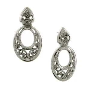 1928 Jewelry Lace Crescent Oval Post Drop Earrings 1928 Jewelry