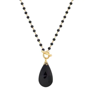 1928 Jewelry Lacrima Black Briolette Toggle Pendant Necklace 24" 1928 Jewelry