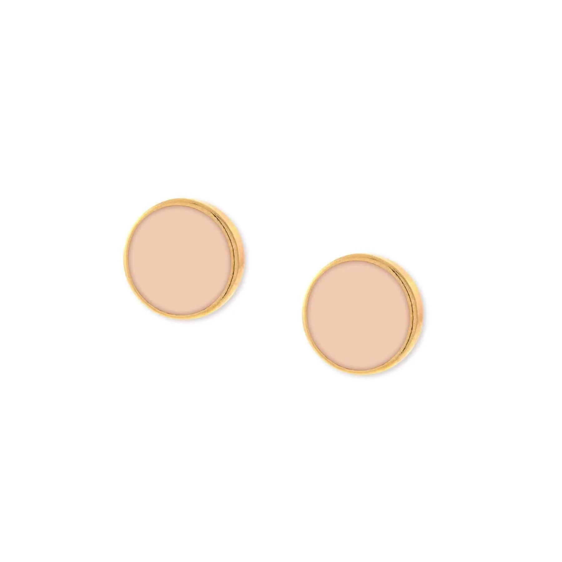 1928 Jewelry Large Round Peach Enamel Button Earrings 1928 Jewelry