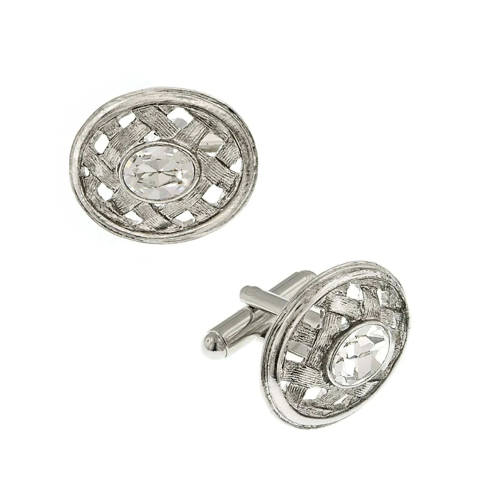1928 Jewelry Lattice Crystal Cufflinks 1928 Jewelry