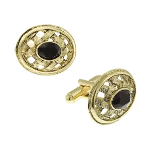 1928 Jewelry Lattice Crystal Cufflinks 1928 Jewelry