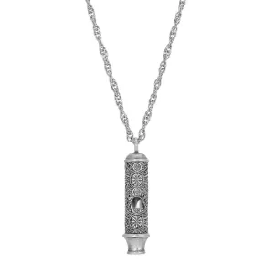 1928 Jewelry Lesser Celandine Flower Whistle Pendant Necklace 30" 1928 Jewelry