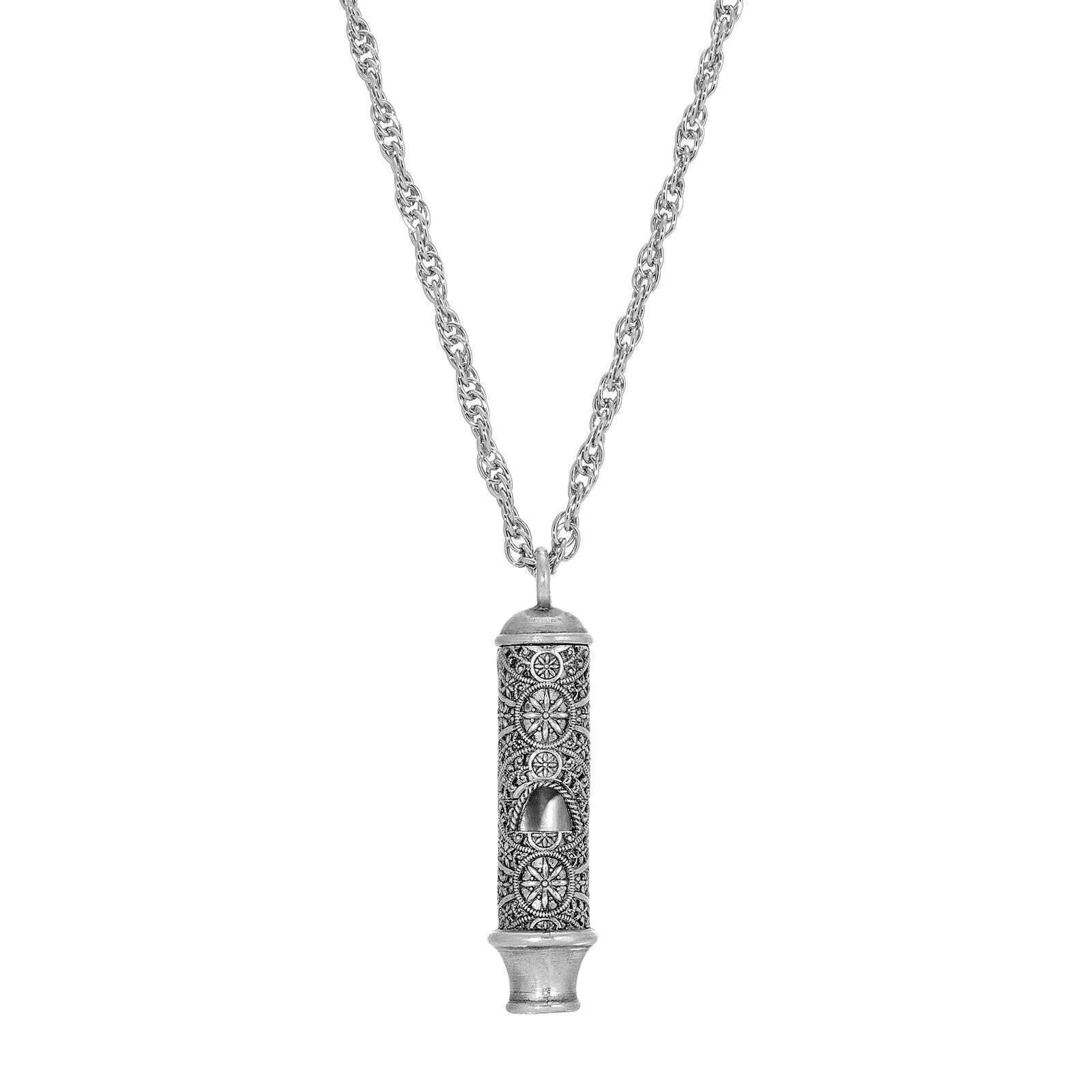 1928 Jewelry Lesser Celandine Flower Whistle Pendant Necklace 30" 1928 Jewelry