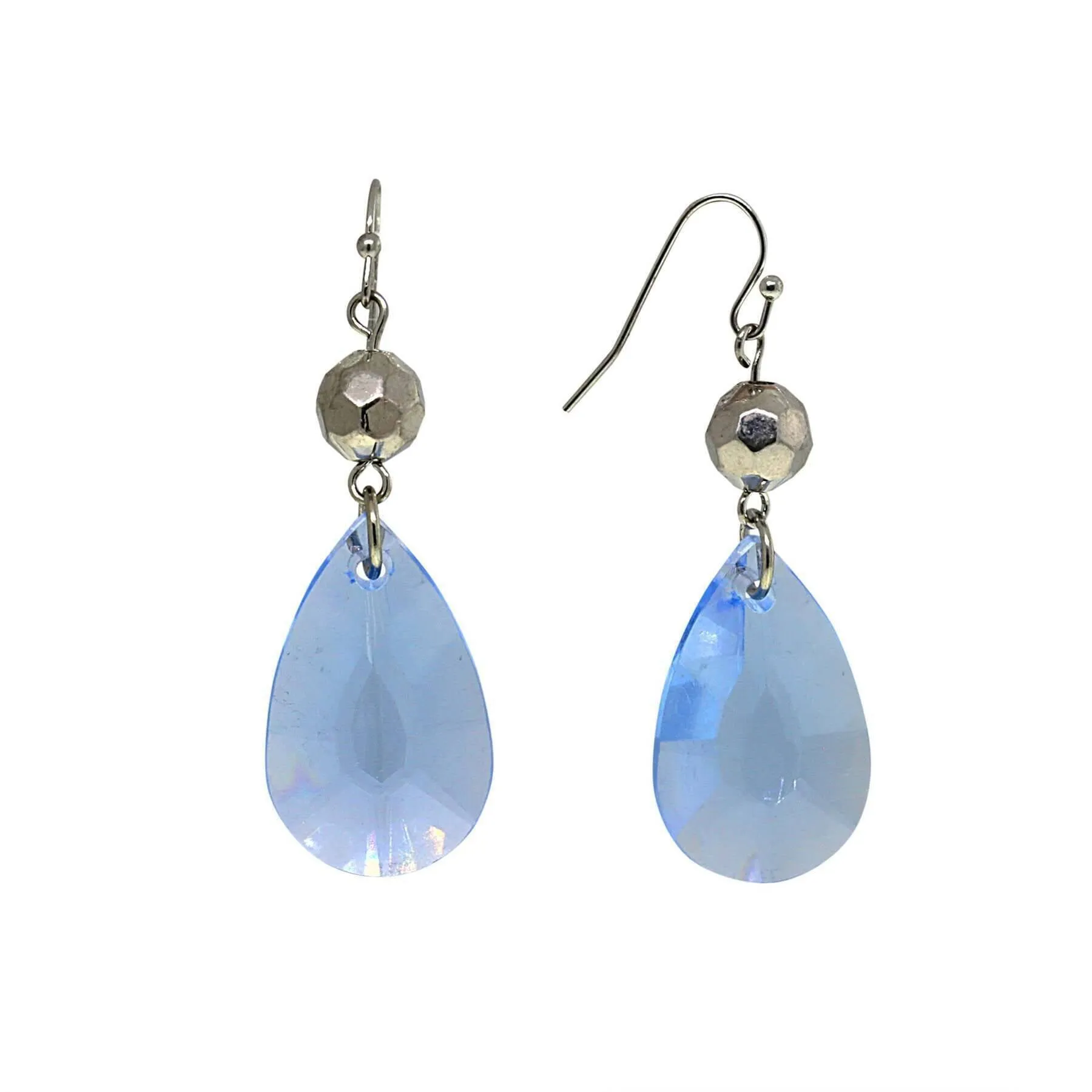 1928 Jewelry Light Blue Teardrop Faceted Stone Earrings 1928 Jewelry