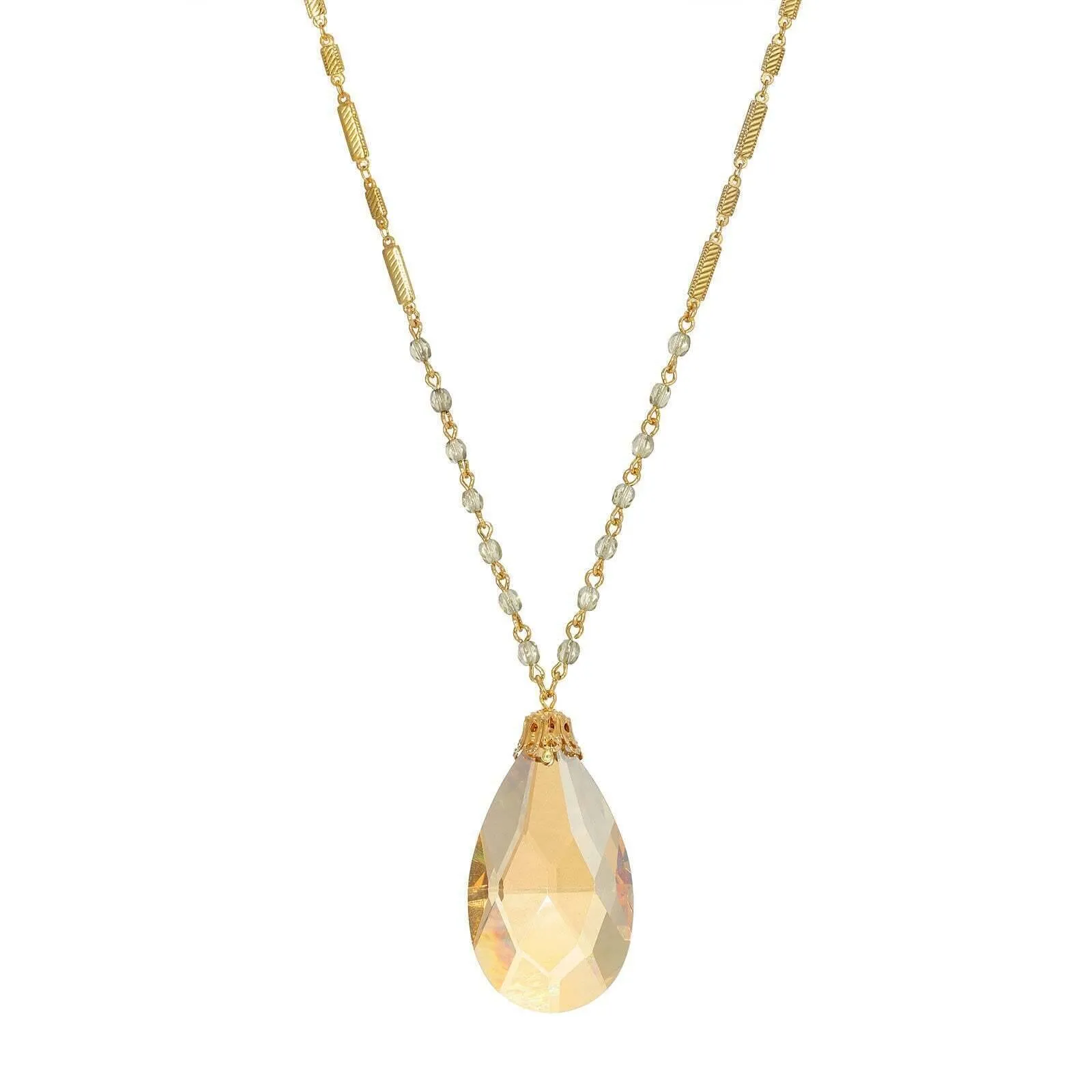 1928 Jewelry Light Colorado Briolette Pendant Necklace 30" 1928 Jewelry