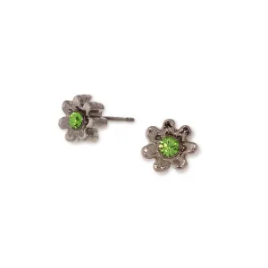 1928 Jewelry Light Green Crystal Tiny Flower Stud Earrings 1928 Jewelry
