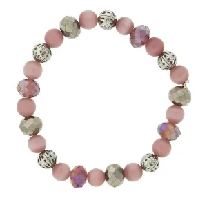 1928 Jewelry Light Purple Cat's Eye Amethyst AB Crystals Stretch Bracelet 1928 Jewelry
