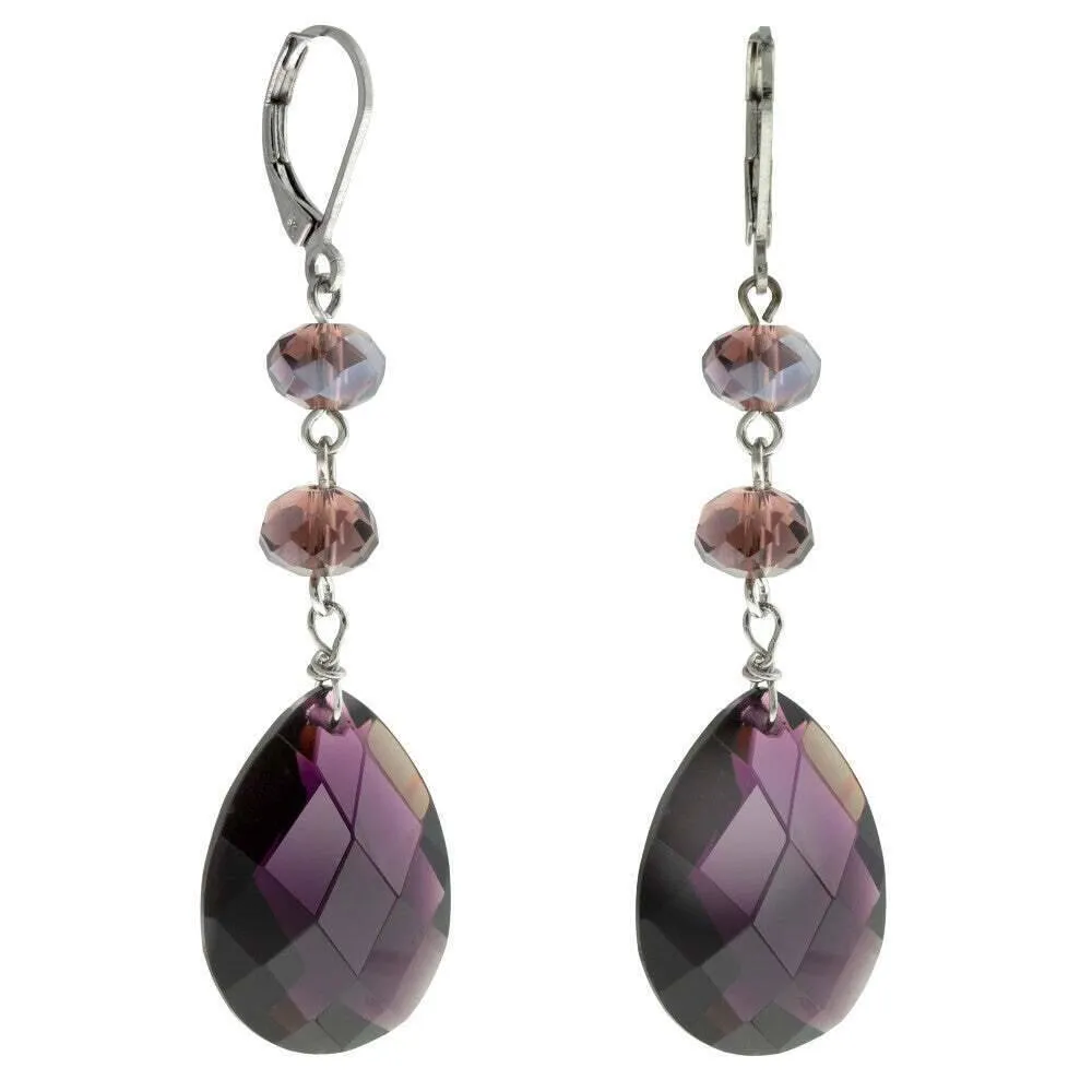 1928 Jewelry Light Rose Briolette Crystal & Beads Drop Earrings 1928 Jewelry