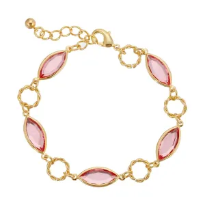 1928 Jewelry Light Rose Pink Austrian Crystal Round Link Bracelet 1928 Jewelry