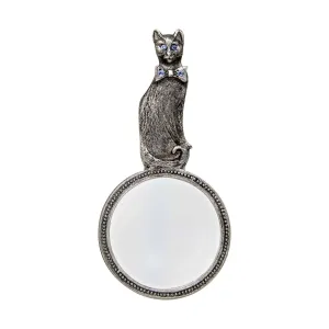 1928 Jewelry Light Sapphire Blue Crystal Cat Handheld Magnifying Glass - Magnification Power 1-2X 1928 Jewelry