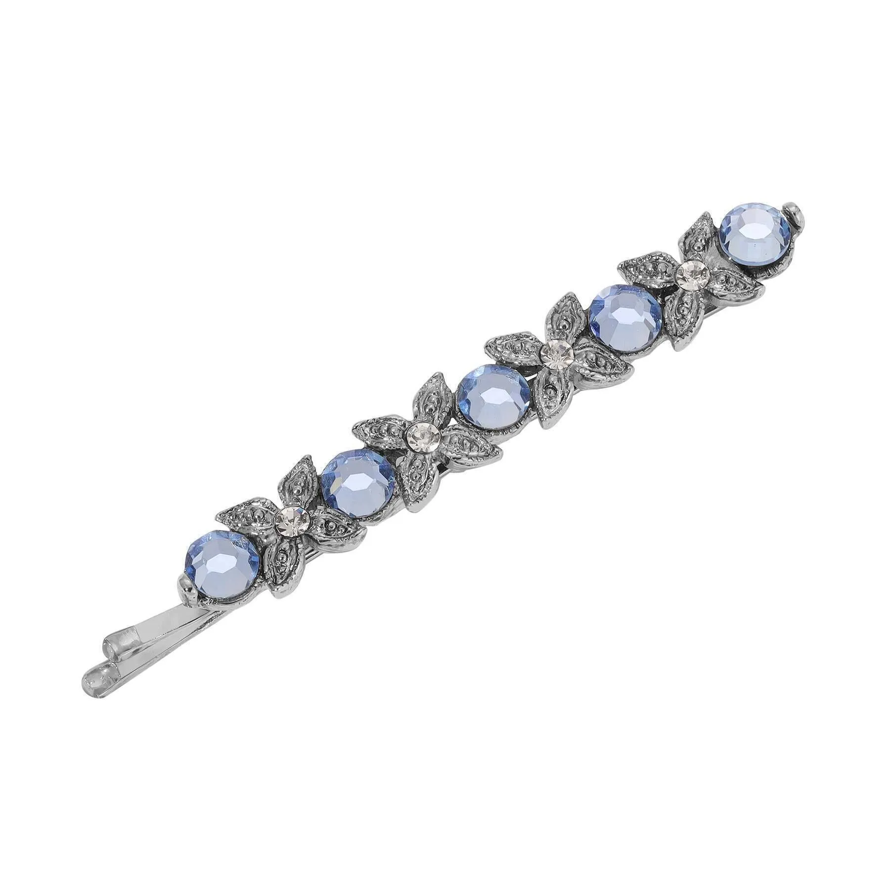 1928 Jewelry Light Sapphire Blue Star Flower Crystal Bobby Pin 1928 Jewelry