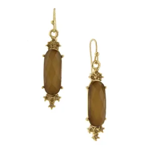 1928 Jewelry Light Topaz Crystal & Stone Faceted Drop Earrings 1928 Jewelry