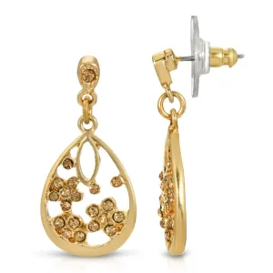 1928 Jewelry Light Topaz Crystal Teardrop Earrings 1928 Jewelry