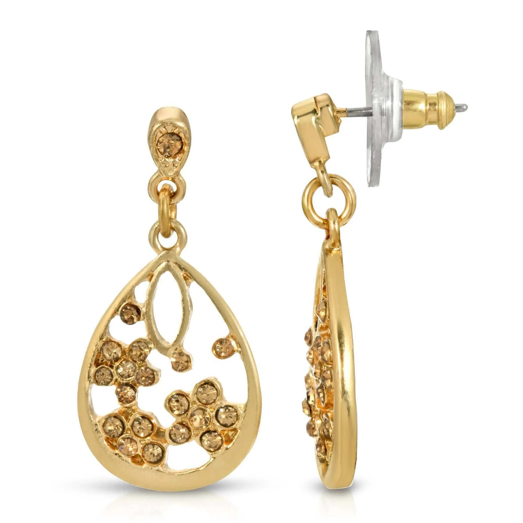 1928 Jewelry Light Topaz Crystal Teardrop Earrings 1928 Jewelry