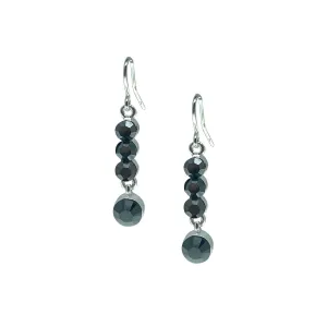 1928 Jewelry Linear Hematite Austrian Crystal Drop Earrings 1928 Jewelry
