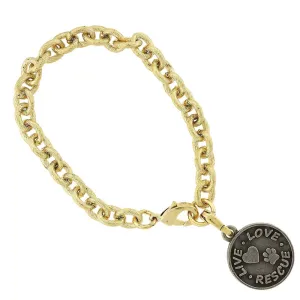 1928 Jewelry Link Chain Live Love Rescue Charm Pendant Bracelet 1928 Jewelry