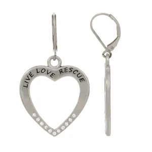 1928 Jewelry Live Love Rescue Crystal Heart Drop Earrings 1928 Jewelry