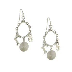 1928 Jewelry Live Love Rescue Hope Paw Bone Drop Earrings 1928 Jewelry