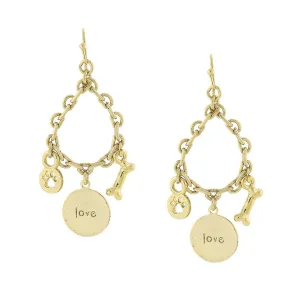 1928 Jewelry Live Love Rescue Hope Paw Bone Drop Earrings 1928 Jewelry