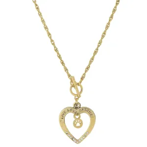1928 Jewelry Live Love Rescue Open Heart Toggle Pendant Necklace 18" 1928 Jewelry