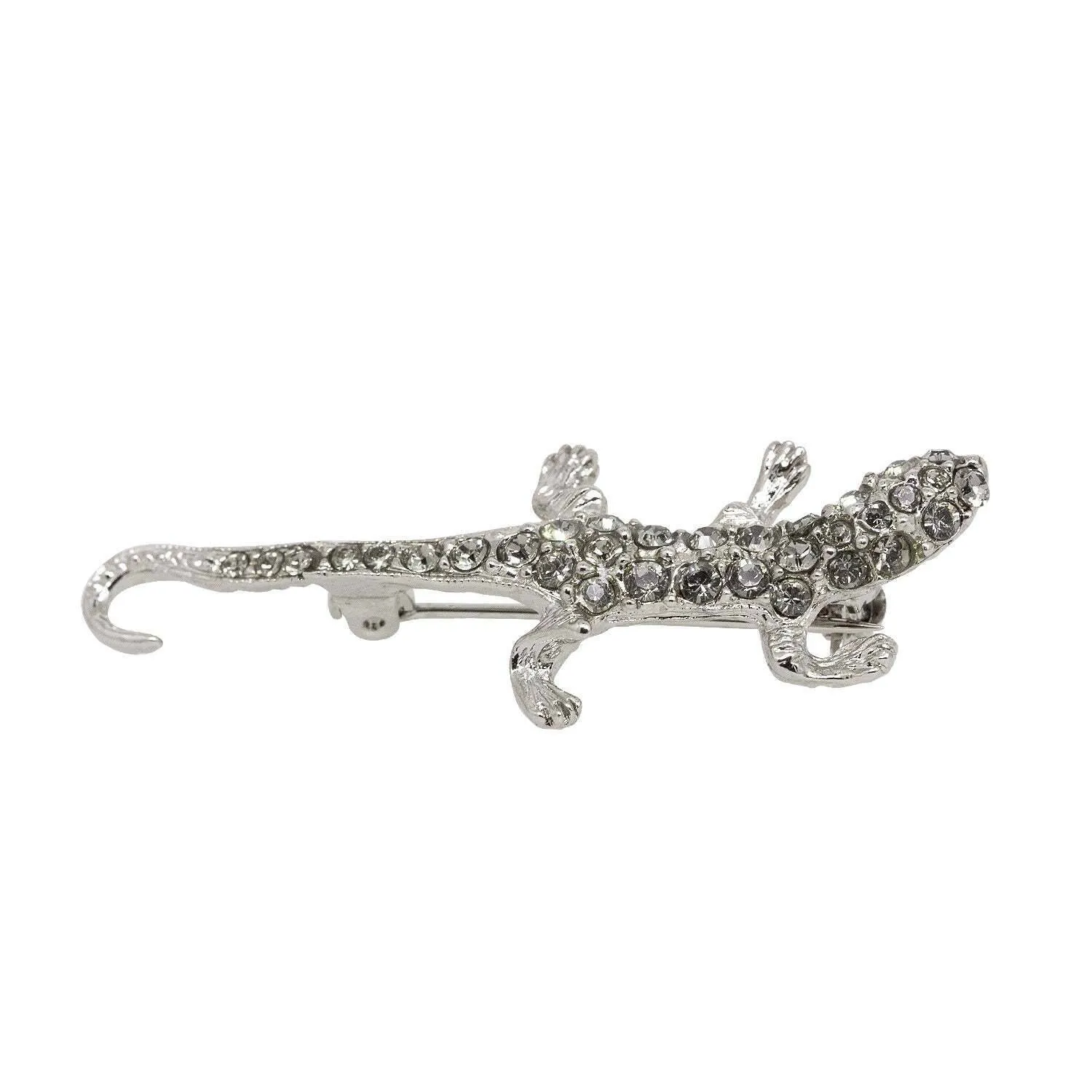 1928 Jewelry Lizard Pin With Black Diamond Color Austrian Crystal 1928 Jewelry