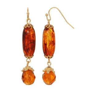 1928 Jewelry Long Bead & Crystal Dangle Earrings 1928 Jewelry