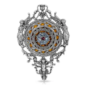 1928 Jewelry Los Angeles Crystal Flower Handheld Lipstick Mirror 1928 Jewelry