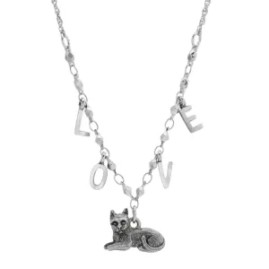 1928 Jewelry LOVE Antiqued Cat Pendant Necklace 16" 1928 Jewelry