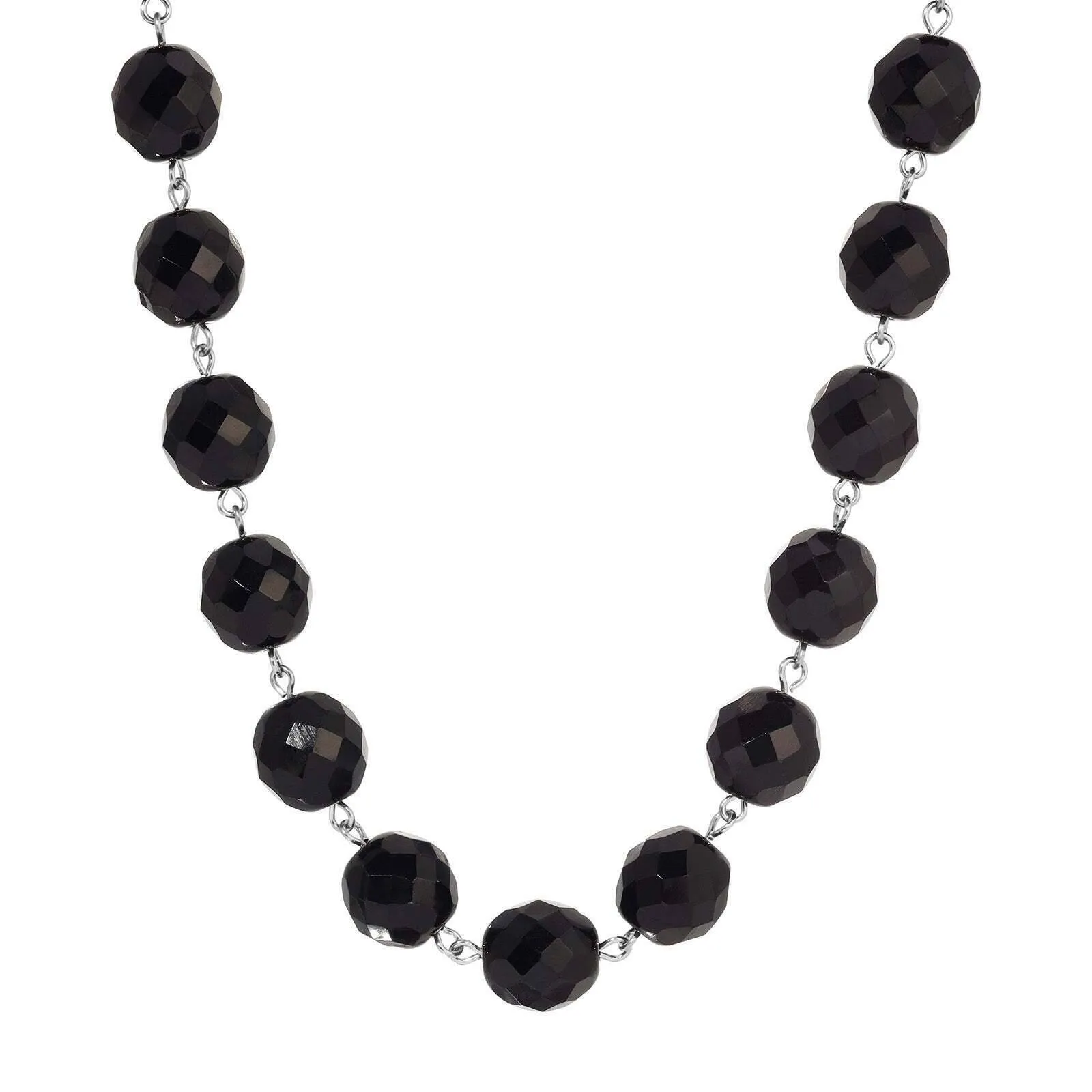 1928 Jewelry Luminous Fire Polished Crystal Glass Necklace 16"   3" Extension 1928 Jewelry