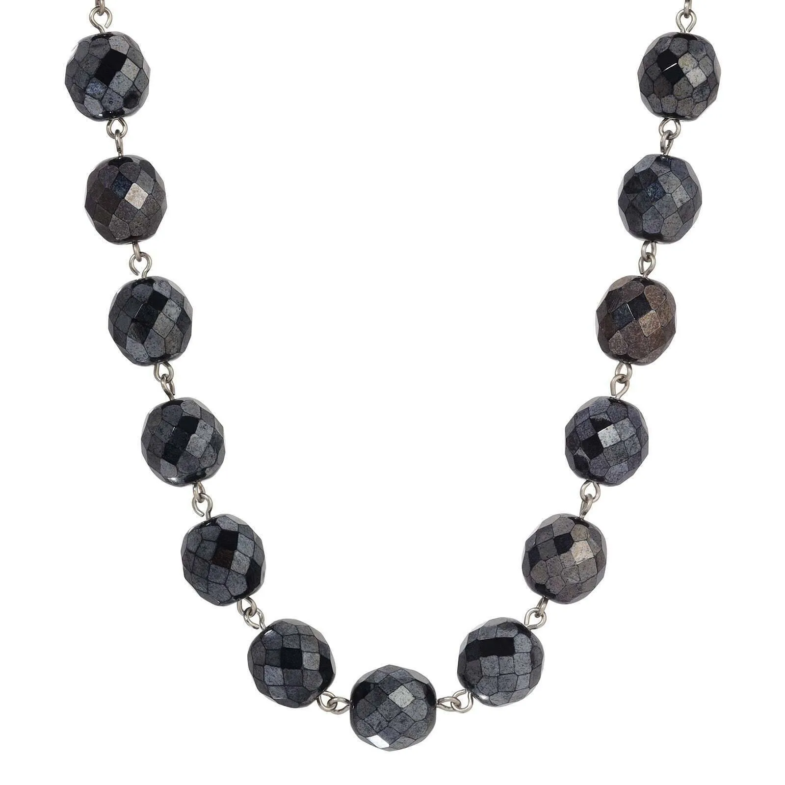 1928 Jewelry Luminous Fire Polished Crystal Glass Necklace 16"   3" Extension 1928 Jewelry