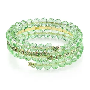1928 Jewelry Lux-Cut Beaded Glass Crystal Coil Bracelet 1928 Jewelry