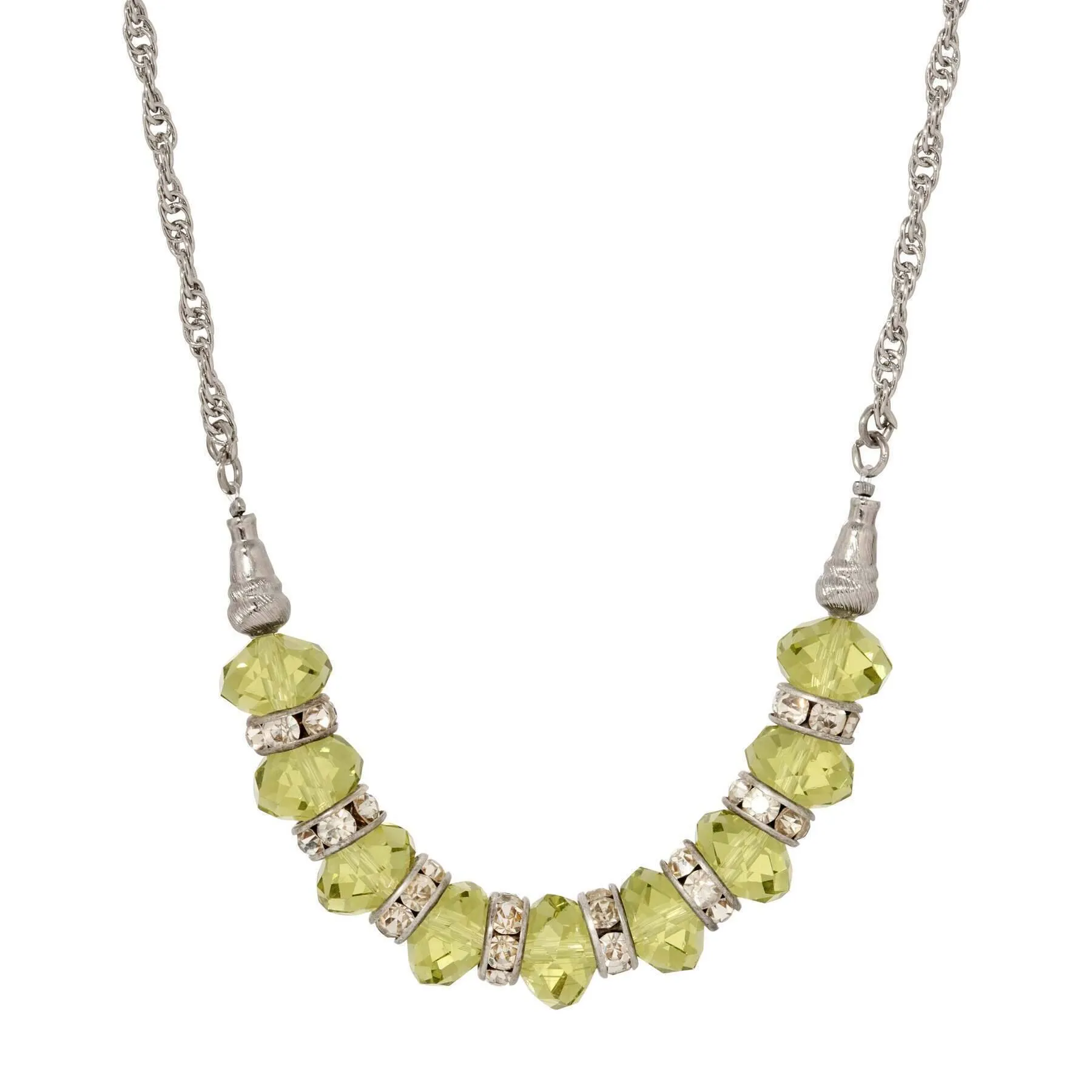 1928 Jewelry Luxueuse Crystal Beaded Chain Necklace 16"   3" Extension 1928 Jewelry