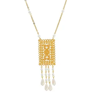1928 Jewelry Magnifica Flor Faux Pearl Pendant Necklace 28" 1928 Jewelry