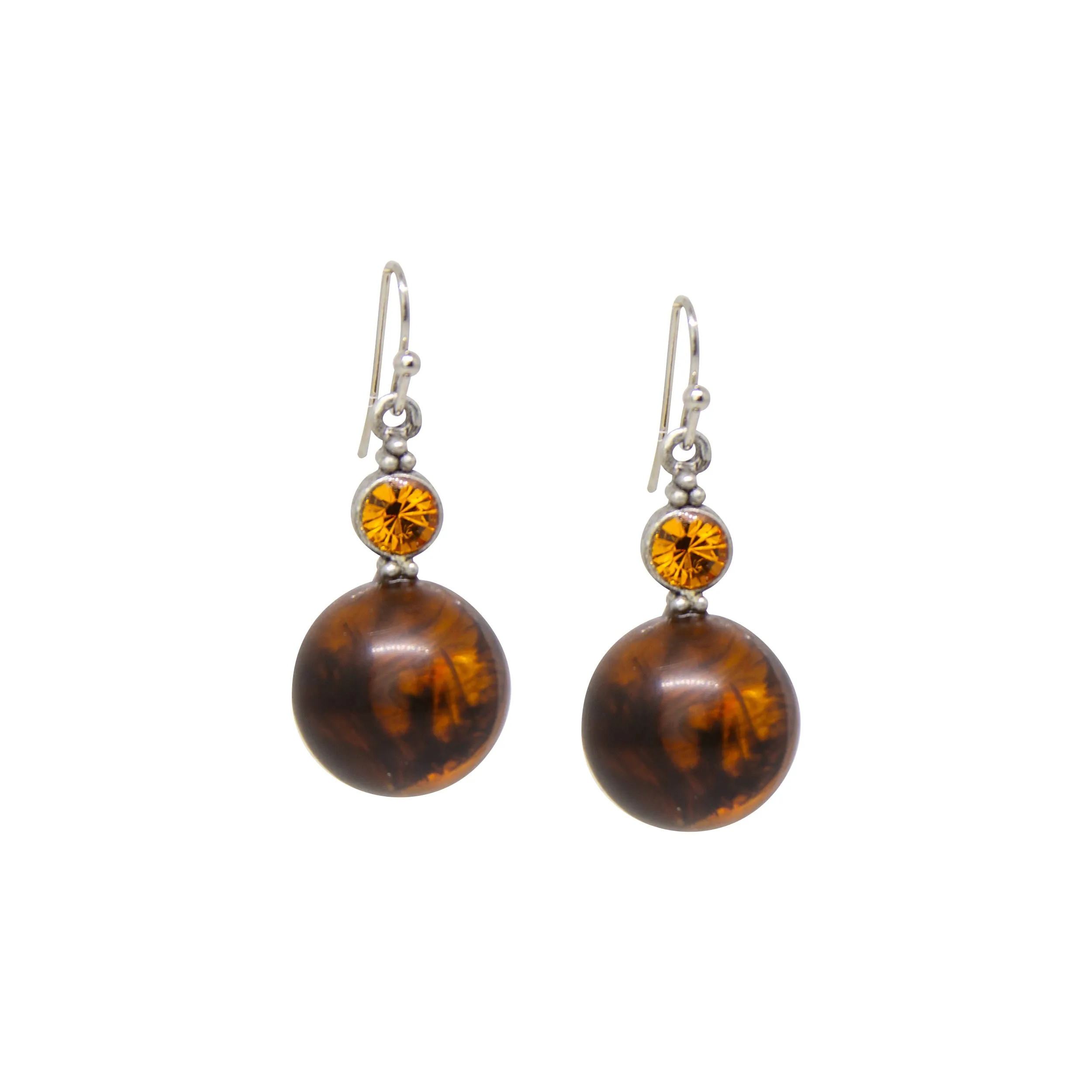 1928 Jewelry Marblesque Baubles & Crystals Drop Earrings - Large 1928 Jewelry