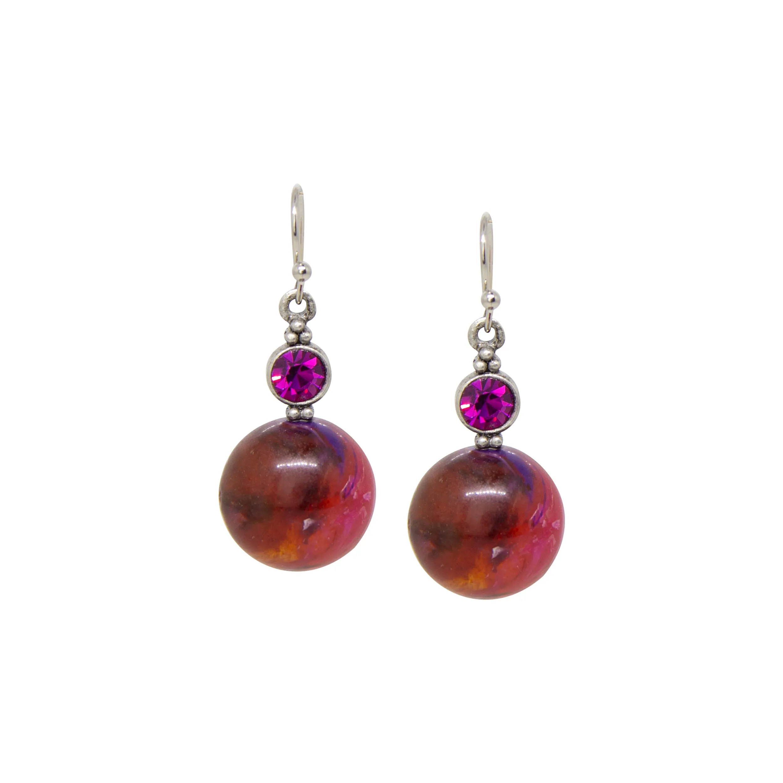 1928 Jewelry Marblesque Baubles & Crystals Drop Earrings - Large 1928 Jewelry