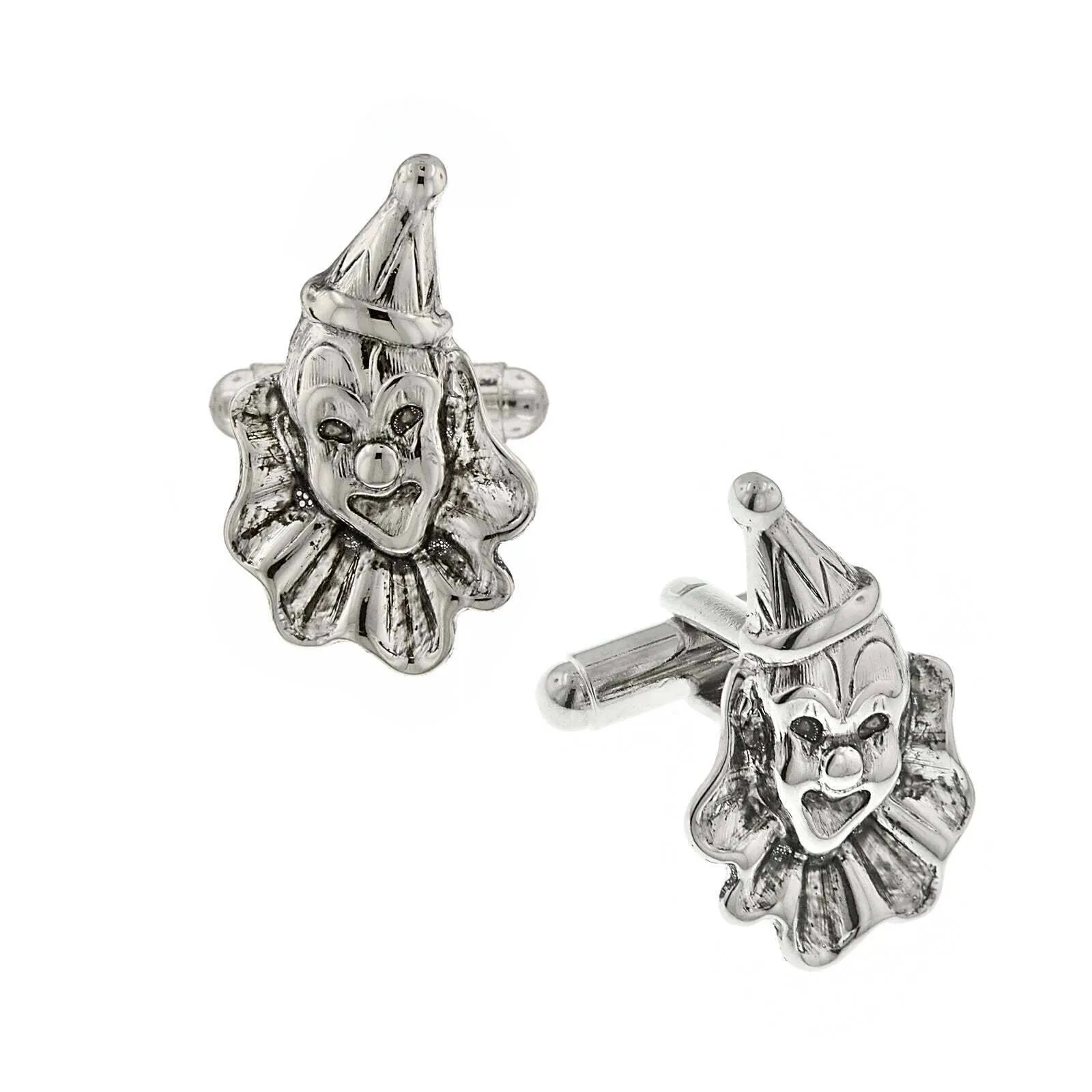 1928 Jewelry Mens Silver Vintage Circus Clown Cufflinks 1928 Jewelry