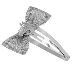 1928 Jewelry Mesh Bow Horse Head Snap Hair Clip 1928 Jewelry