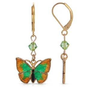 1928 Jewelry Metamorphic Butterfly Peridot Crystal Drop Earrings 1928 Jewelry