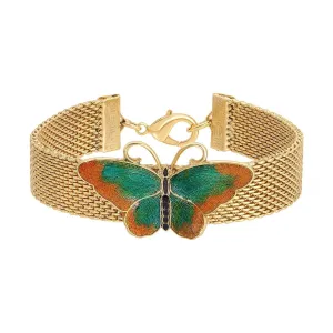 1928 Jewelry Metamorphic Butterfly Weave Chain Bracelet, 7.25"L 1928 Jewelry
