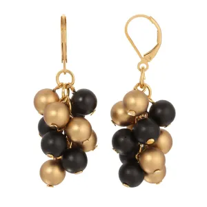 1928 Jewelry Midnight Glam Grape Cluster Beaded Drop Earrings 1928 Jewelry