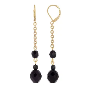 1928 Jewelry Minuit Black Glass Bead Drop Earrings 1928 Jewelry