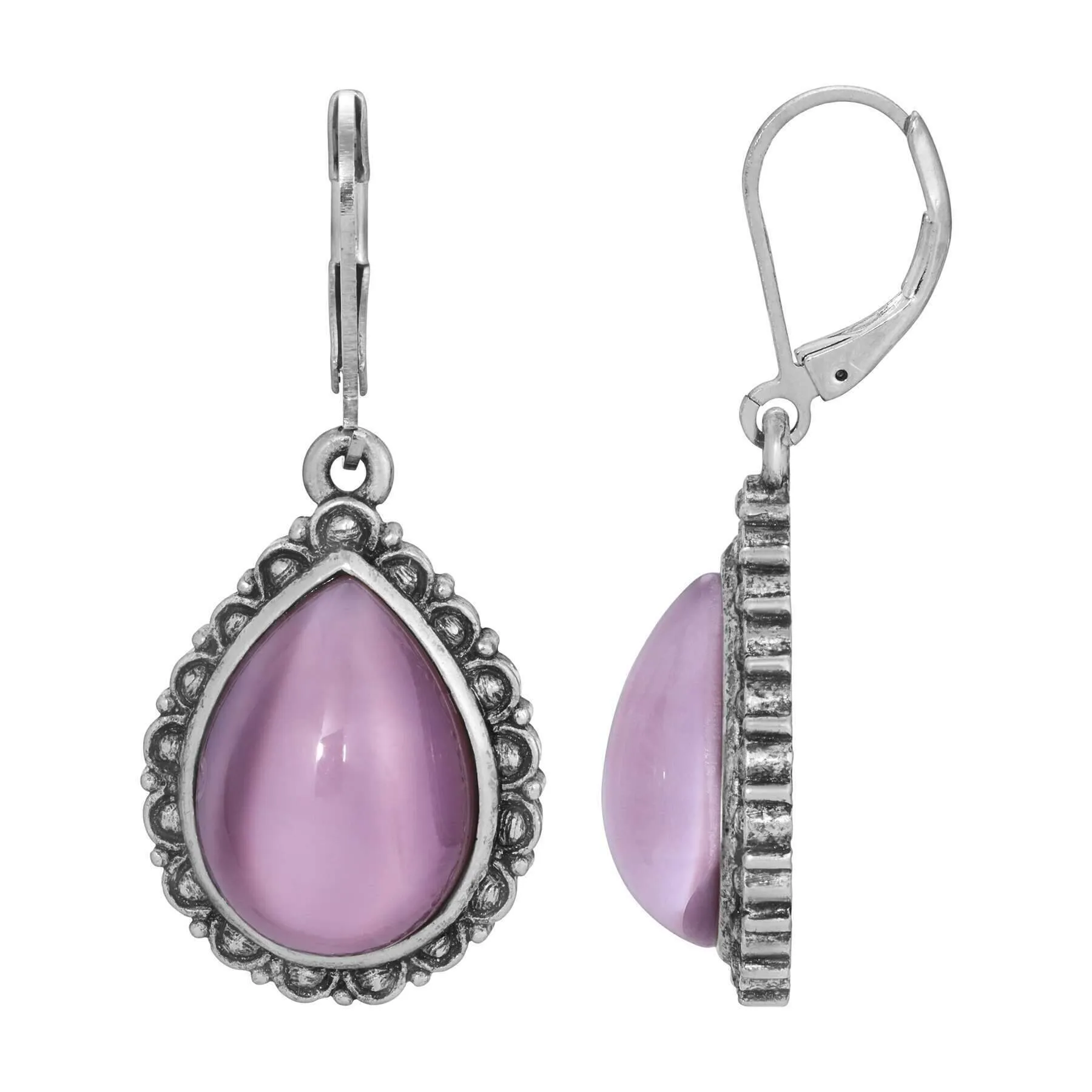 1928 Jewelry Moda Antiqued Teardrop Stone Drop Earrings 1928 Jewelry
