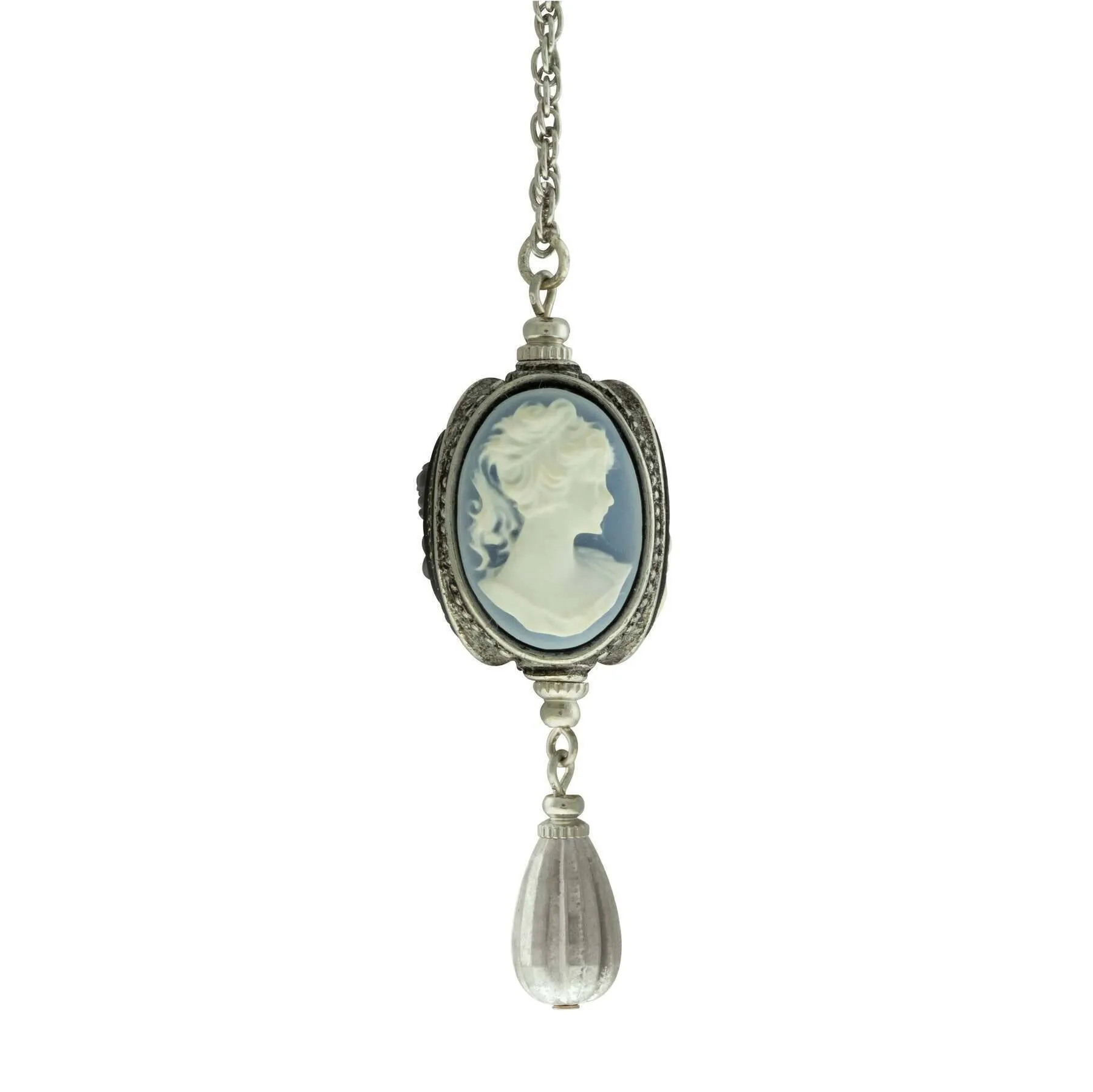 1928 Jewelry Monarchy Cameo 3 Way Spinner Drop Pendant Necklace 24" 1928 Jewelry