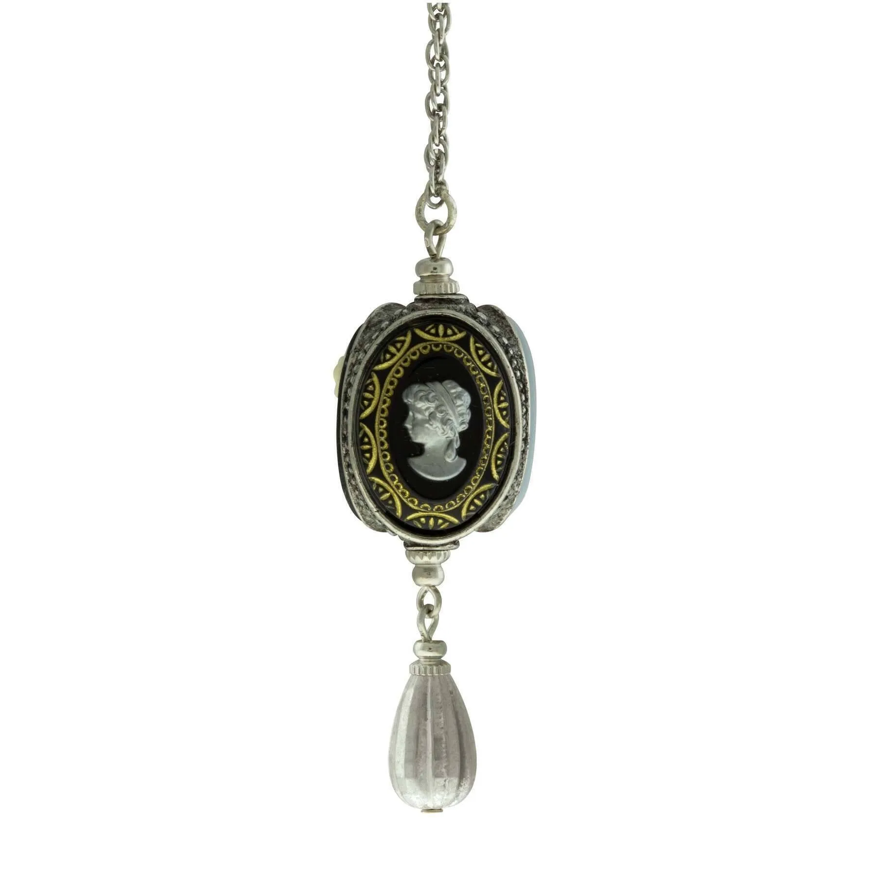 1928 Jewelry Monarchy Cameo 3 Way Spinner Drop Pendant Necklace 24" 1928 Jewelry