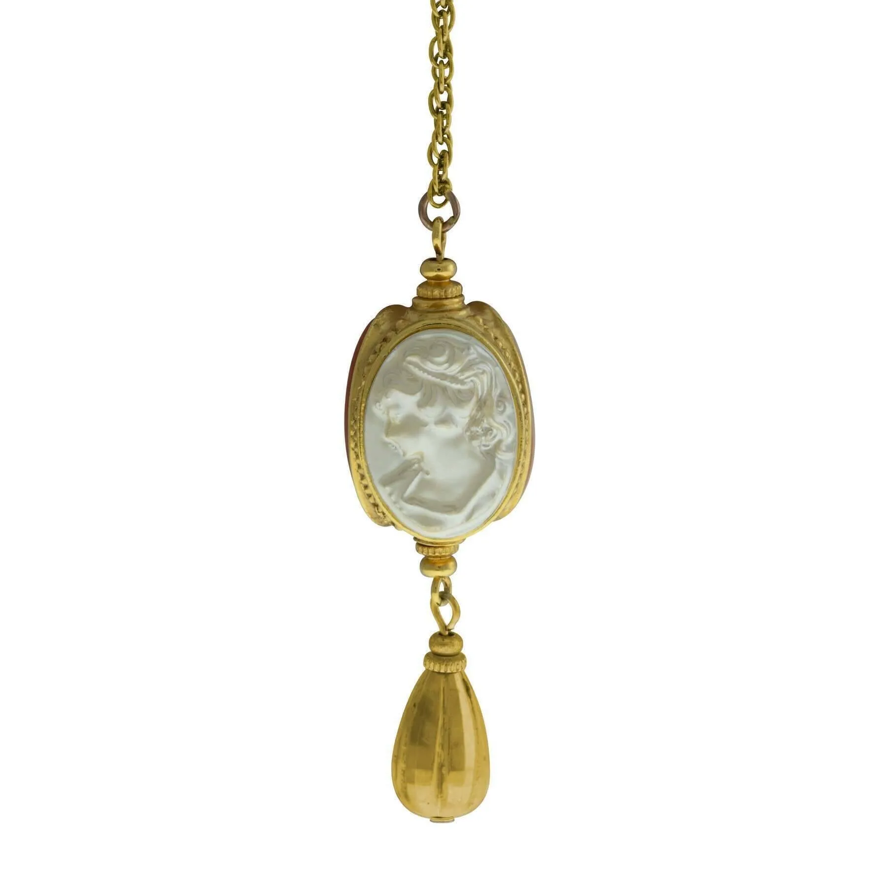 1928 Jewelry Monarchy Cameo 3 Way Spinner Drop Pendant Necklace 24" 1928 Jewelry