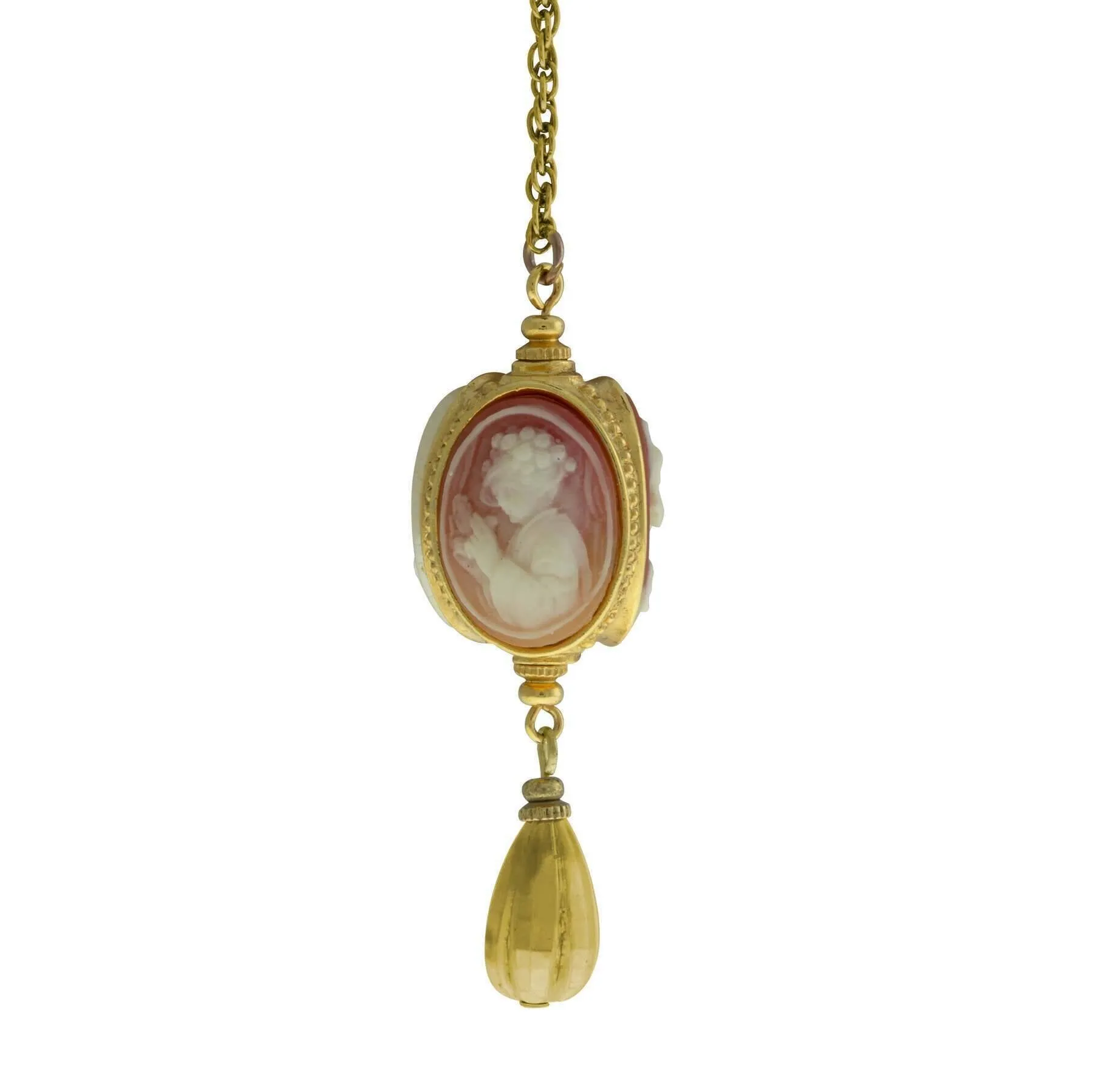 1928 Jewelry Monarchy Cameo 3 Way Spinner Drop Pendant Necklace 24" 1928 Jewelry