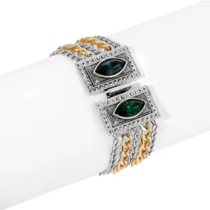 1928 Jewelry Montana Blue & Emerald Green Chain Bracelet 1928 Jewelry